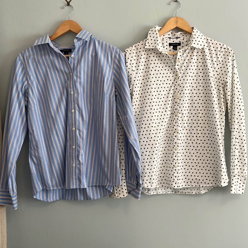 Lands’ End No Iron Cotton Blouse Bundle (2 items)